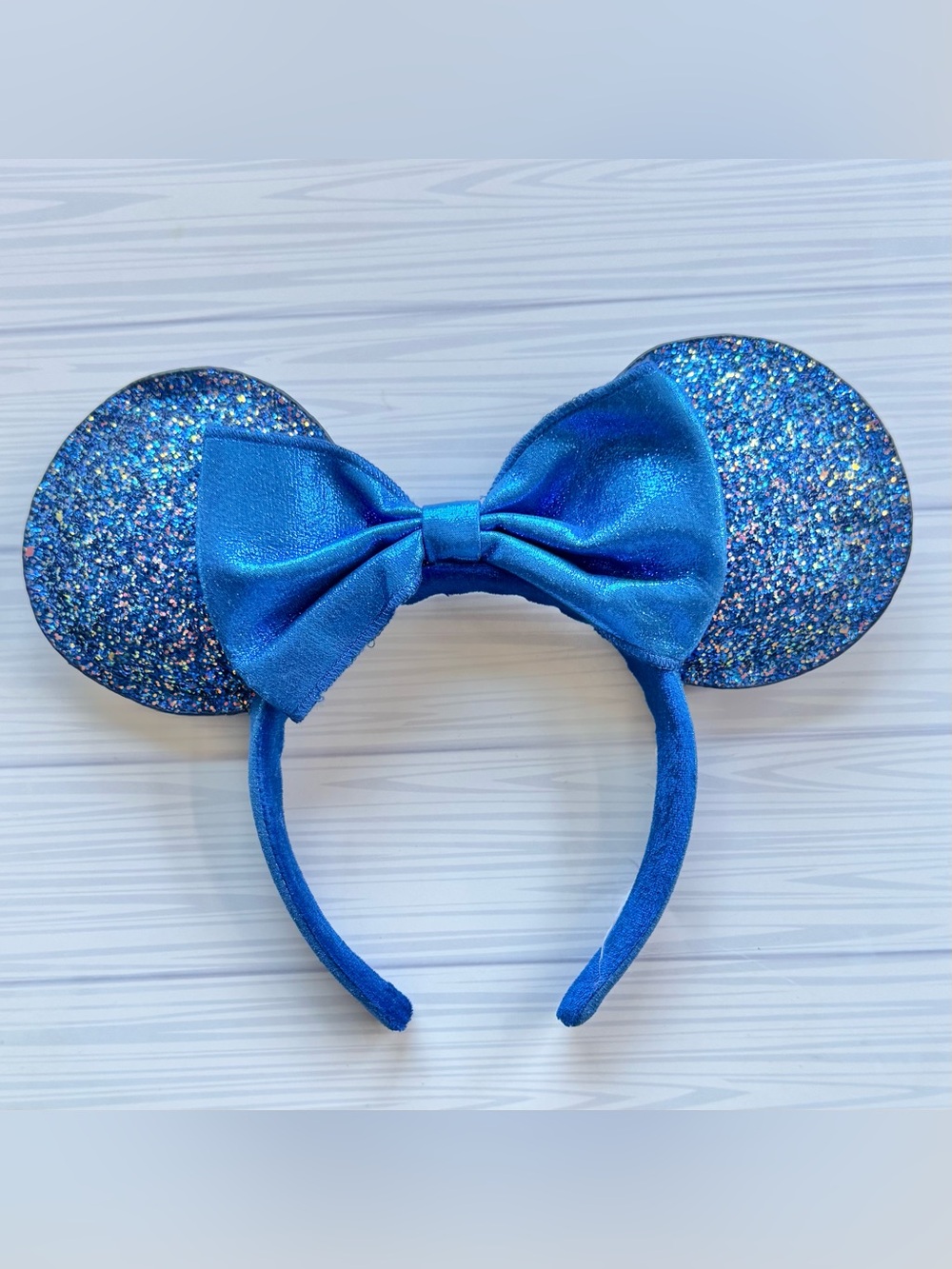 Disney Parks Wishes Come True Blue Shimmer Minnie Mouse Ears Headband
